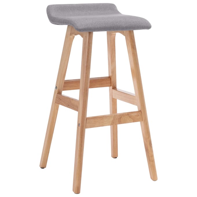 vidaXL - Barstoelen - 2 - st - stof - lichtgrijs