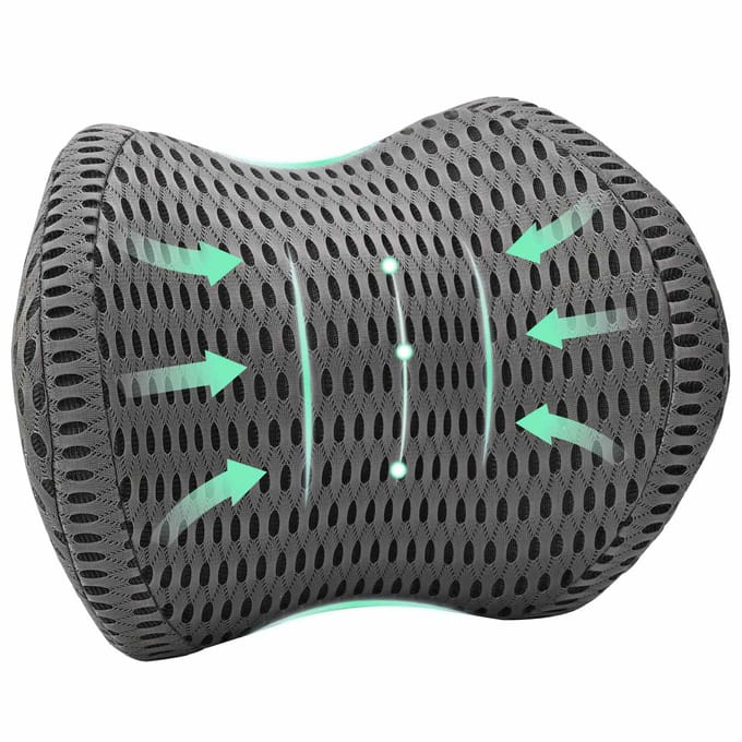 vidaXL - Nek - kussen - Grijs - Traagschuim - 31 - x - 22 - x - 13 - cm