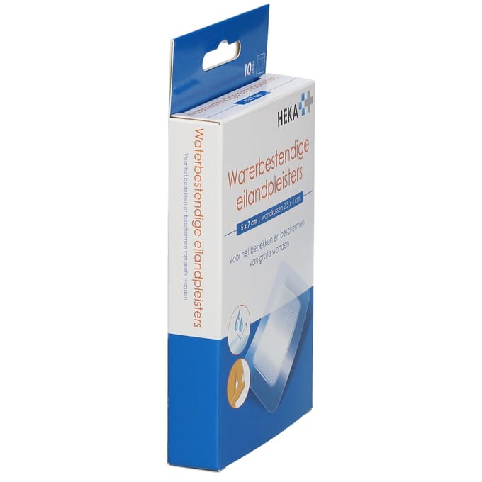 Waterproof Eilandpleister 5 x 7 cm  (10 stuks) Watervaste borderpleister.  Hekaplast