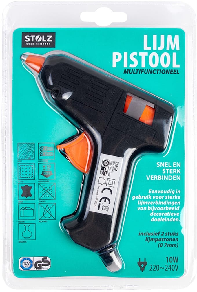 Lijmpistool | 7 & 8 mm | Inclusief 2 lijmpatronen | Merk: Stolz