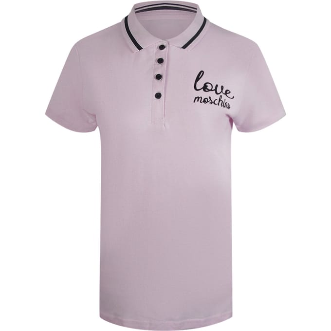 Love Moschino Signature Logo Roze Poloshirt