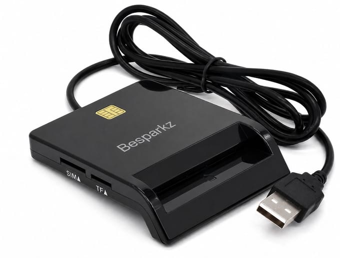 BeSparkz kaartlezer identiteitskaart belgie - SD & eID Kaartlezer USB A & C - ID Kaartlezer Belgie - ID Card Reader