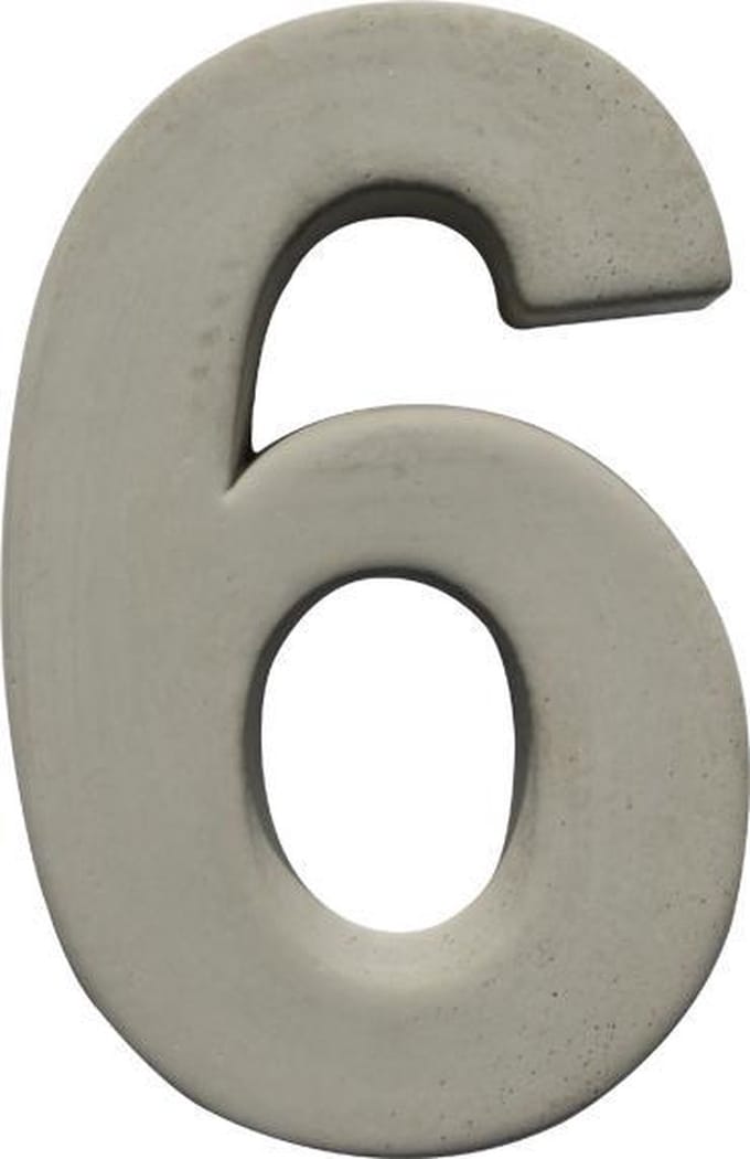 Huisnummer beton nr. 6