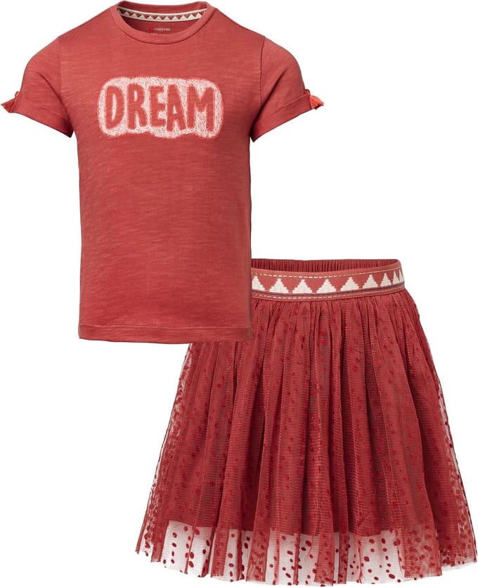 Noppies set(2delig) Rok LANGDALE Marsala en Shirt LORRAINEVILLE - Maat 98