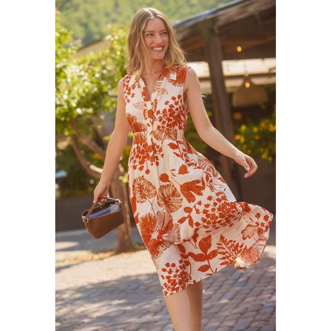 Mountain View bloemen midi jurk