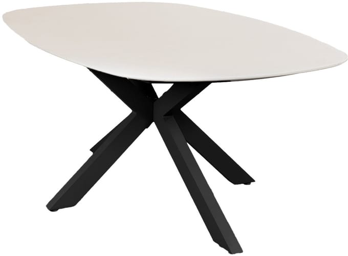Dining tuintafel Barletta 180x115cm | Sandstone/Black | Aluminium & Kunststof