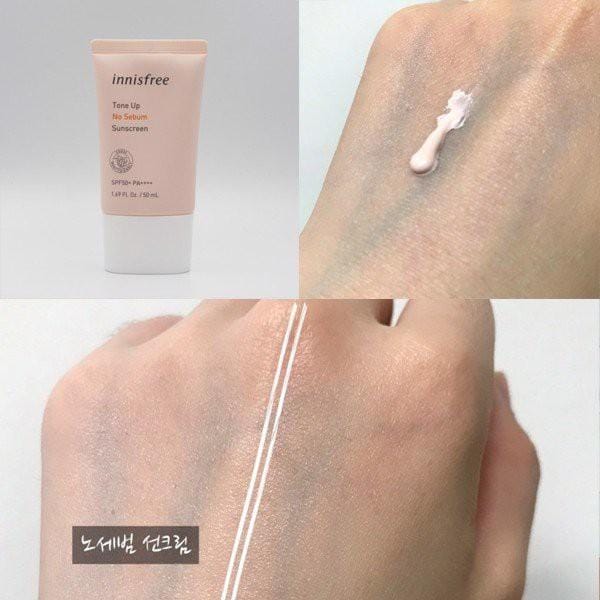 Innisfree Tone Up No Sebum Sun Screen SPF50 PA +++ 60 мл AUTHENTIC STORE white