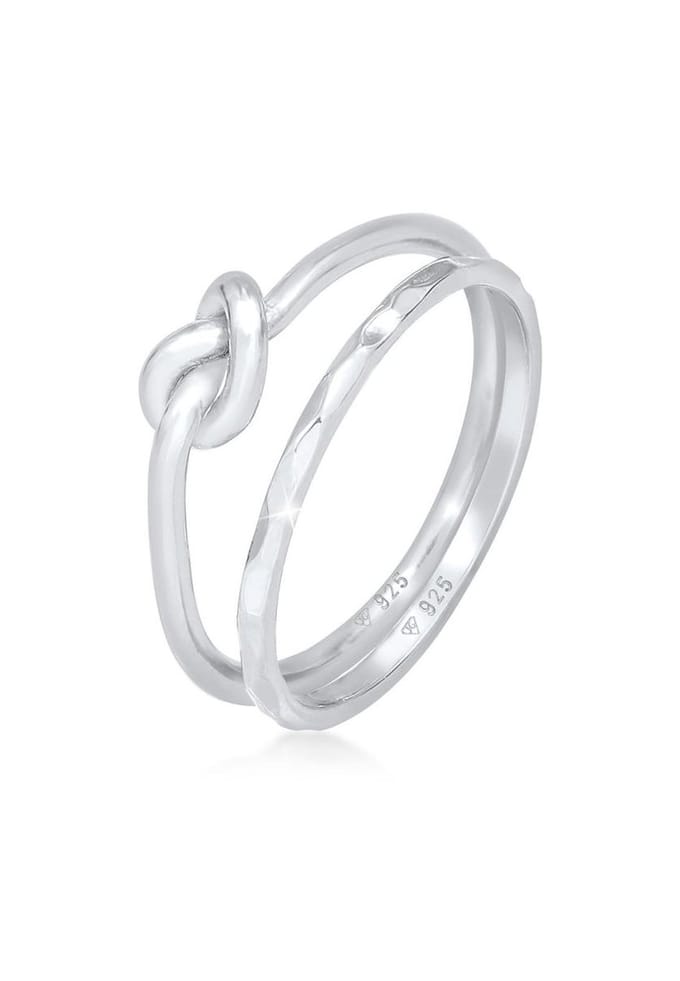 Elli - Ring - Dames Duo Knot Trend Basic Minimal in 925 Sterling Zilver Verguld - Dames
