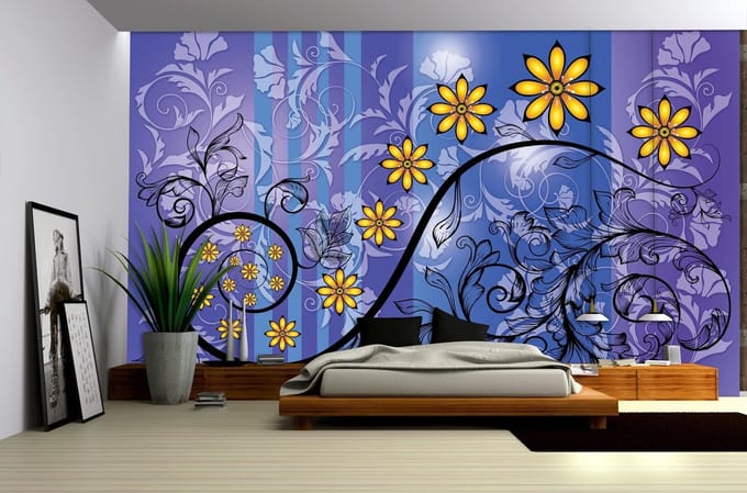 Flowers Floral Pattern Photo Wallcovering