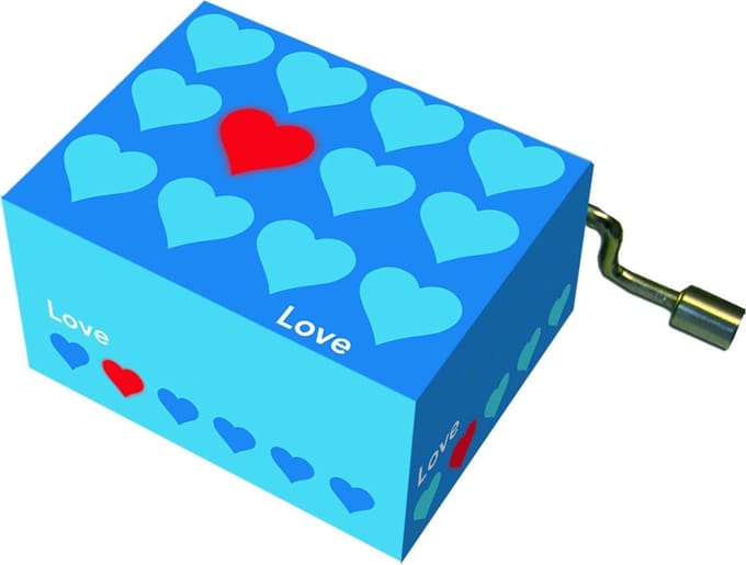 Fridolin Muziekdoosje: '' Happy Birthday'' Blauw