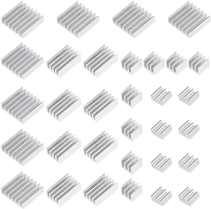 Koellichaam voor Raspberry Pi 4B - 32 Stuks Aluminium Koelkit met Warmtegeleidende Tape