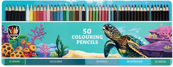 Grafix - Colored pencils in tin box 50 pcs.
