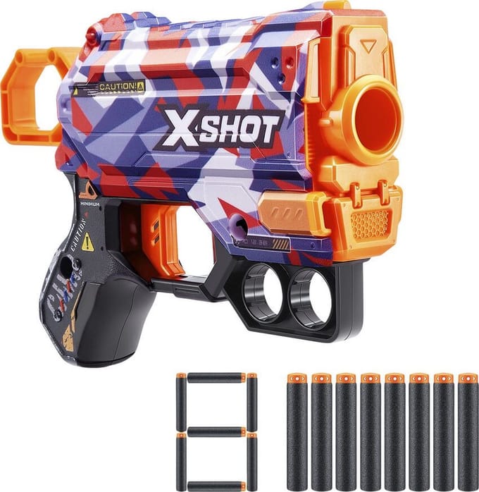X-Shot Skins Dart Blaster - Compacte blaster met 8 darts - 24 meter bereik