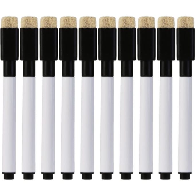 10 Pièces Marqueur Effaçable pour Tableau Blanc Fournitures de Bureau et d'École white