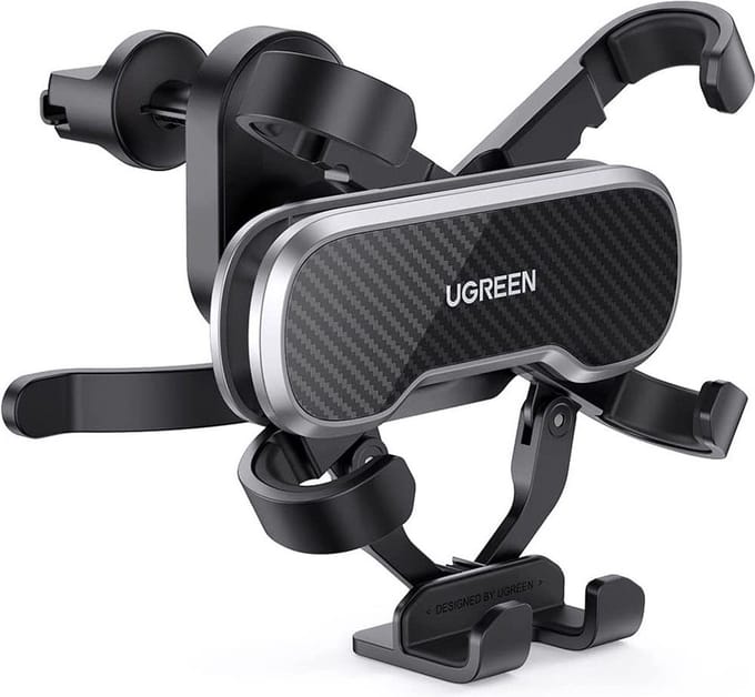 UGREEN Universele Gravity Autohouder Telefoonhouder voor Ventilatierooster (6.5 - 8.0cm) Zwart