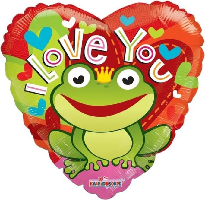 Wefiesta - Folieballon Hart I love you Frogs