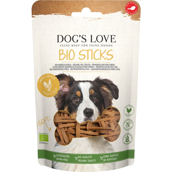 150 g  Dog's Love Bio Sticks met kip