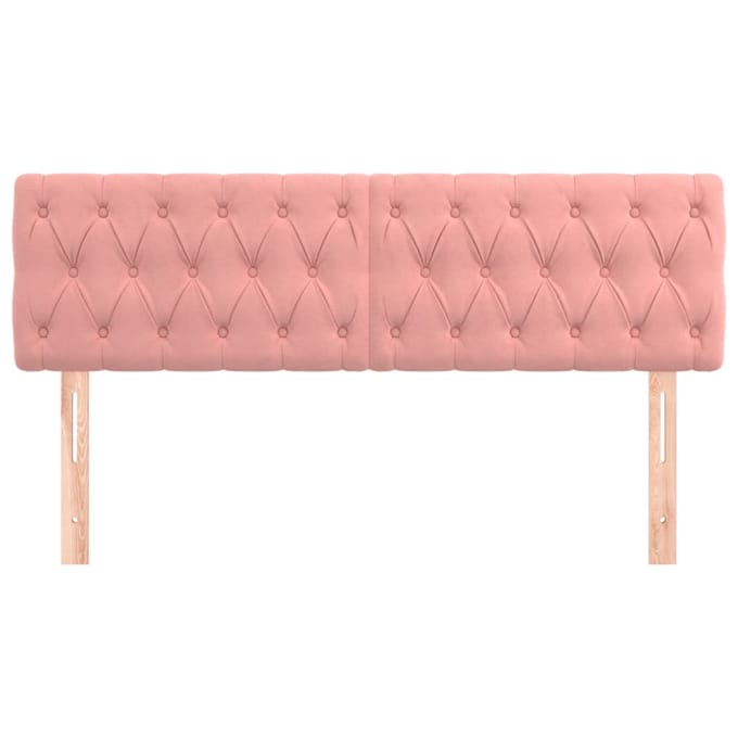 vidaXL - Hoofdborden - 144x7x78/88 - cm - fluweel - roze