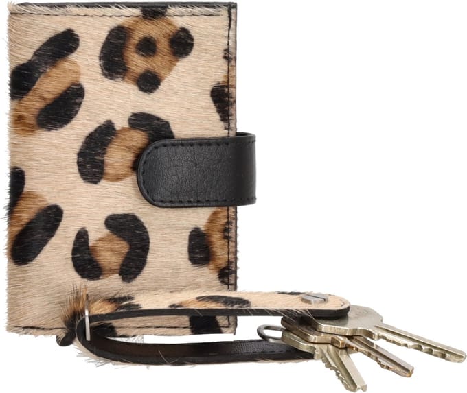Hide & Stitches Wallowa Safety Wallet - 100% Leer - Luipaard