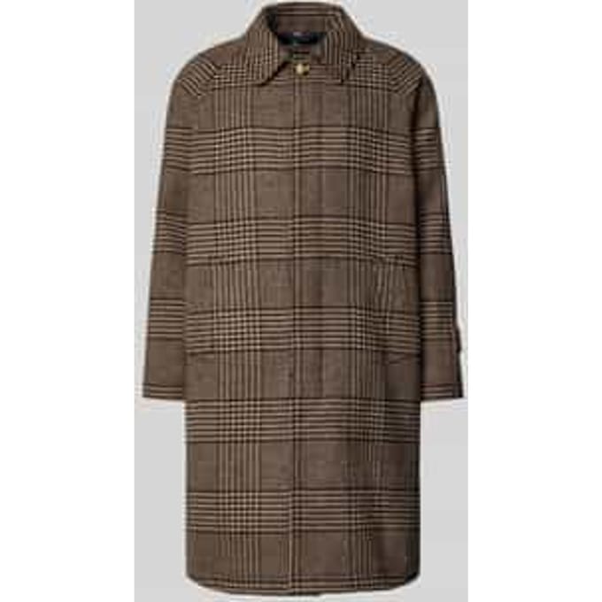 Relaxed fit lange wollen jas met blinde knoopsluiting