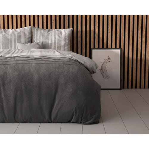 Sleeptime Dekbedovertrek Moon Light Grijs - Eenpersoons 140 x 200/220 cm + 1 kussensloop