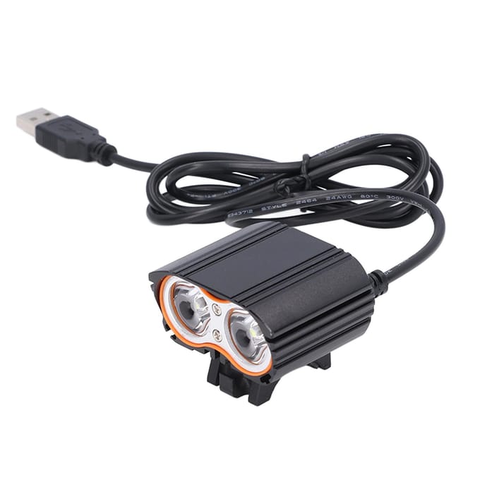 LED Fietskoplamp Aluminiumlegering Super Helder Fietslicht voor Wegrace USB-voeding gray
