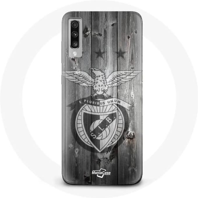 Hoesje - SLB - Samsung Galaxy A70 - Flexibel - Benfica Patroon - Kleur Grijs