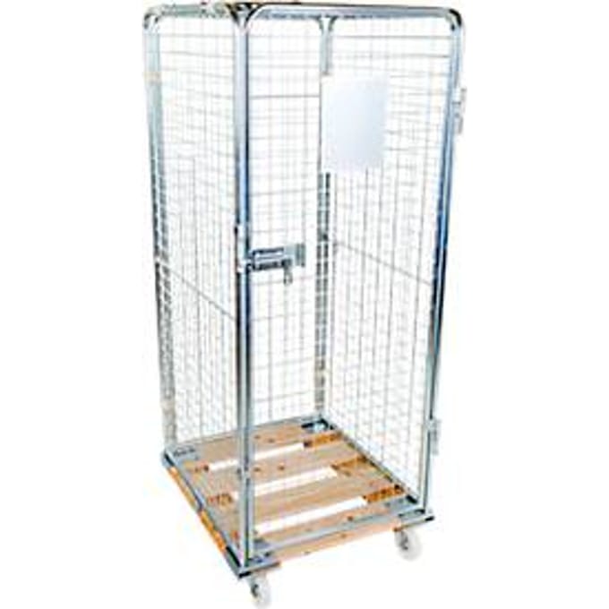 Rolcontainer, met houten rolplaat, 724 x 815 x 1800 mm