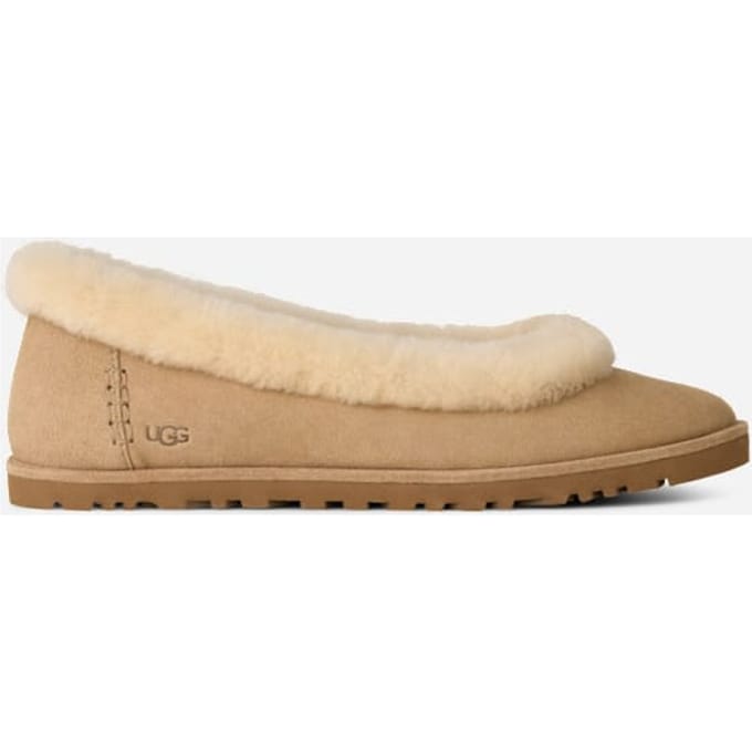 UGG® Zora Ballet Flat for Women in Tan, Size 9, Suede
