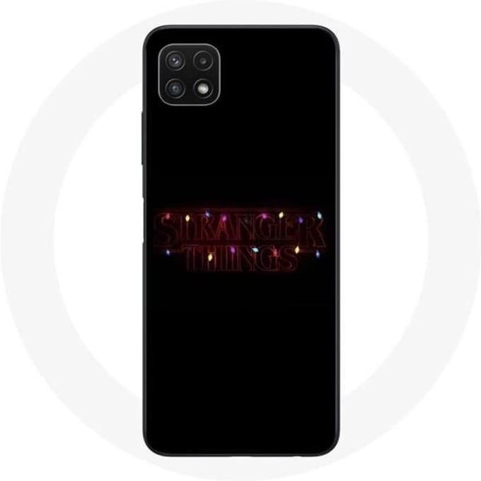 Coque pour Samsung Galaxy A22 5G Stranger Things Affiche Logo Joyeux noël