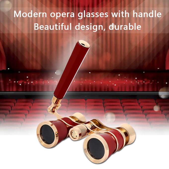 3X25 Opera Verrekijker Telescoop Theater Draagbaar voor Vrouwen Meisjes Kinderen Rood