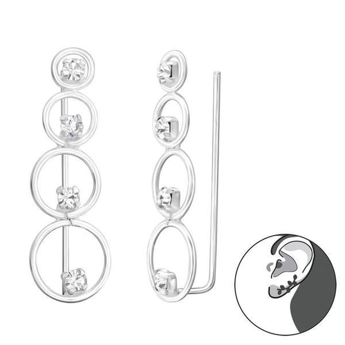 Montebello Oorbellen Candy - 925 Zilver E-Coating - Oorpin - 7x21mm