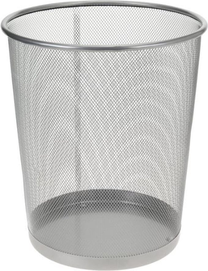 Prullenmand metaal zilver