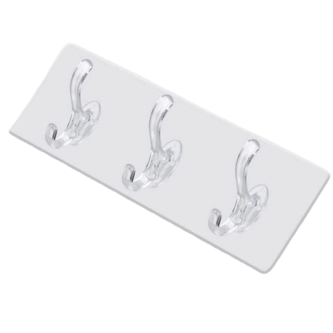 Wandgemonteerde Kapstok PVC Sterk Stabiel Multifunctioneel Eenvoudige Wandhanger met 3 Haken voor