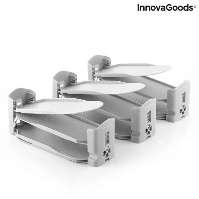 Range-chaussures - InnovaGoods - Sholzzer - Réglable - 6 Unités - Gris gris