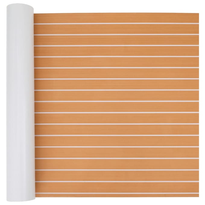 vidaXL - Bootmat - Gestreept - Bruin - en - wit - 240 - x - 90 - cm - EVA