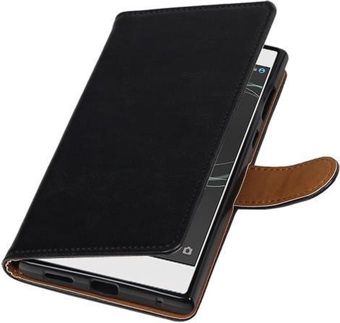 BestCases.nl Sony Xperia XA1 Pull-Up booktype hoesje Zwart