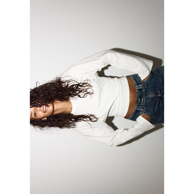 Stradivarius T-shirt met kimonomouw  Wit M