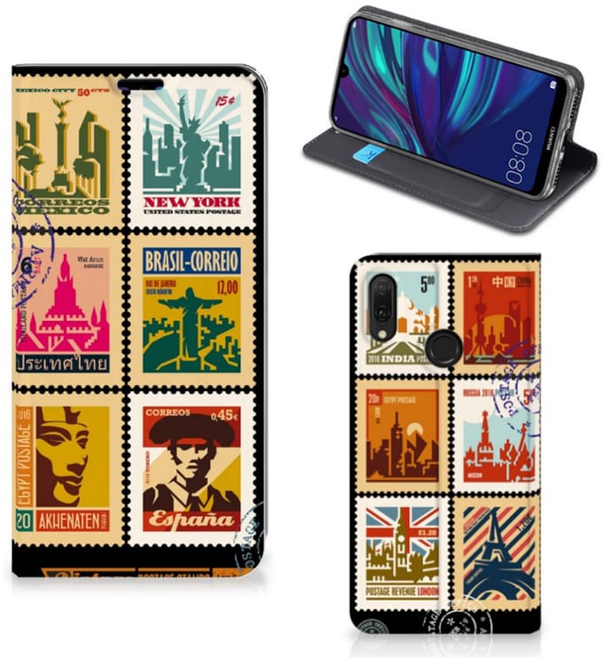 Huawei Y7 hoesje Y7 Pro (2019) Book Cover Postzegels