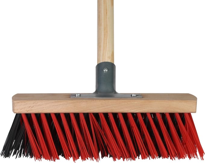 Talen Tools - X-bezem - Kunststof - 30 cm - Rood/zwart - Steel 140 cm - Compleet