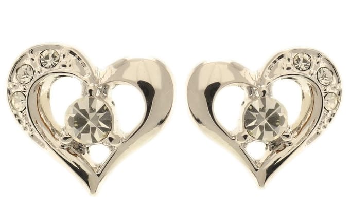 Behave - Oorknoppen hartvorm zilverkleur romantisch cadeau-idee - 1 cm