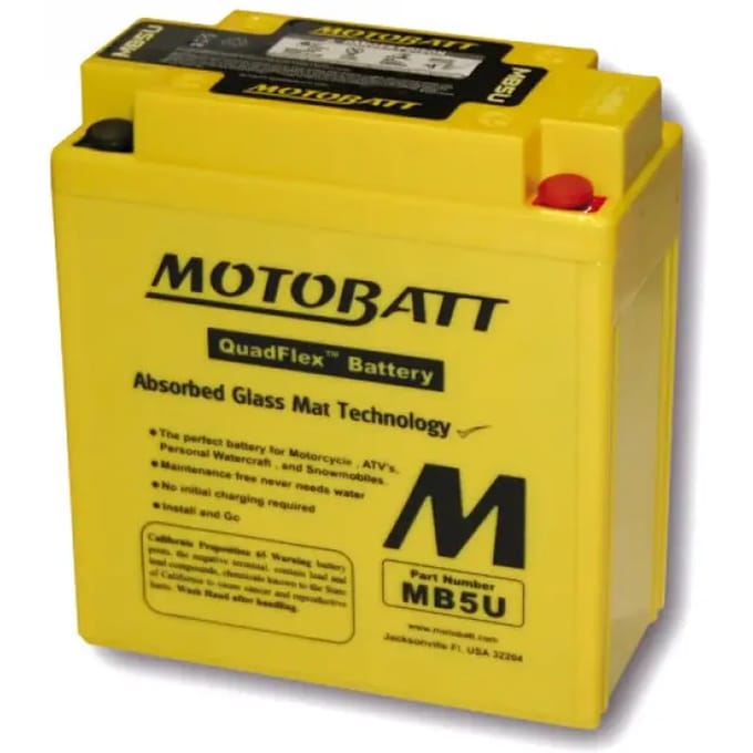 4-polige motorfiets accu Motobatt MB5U