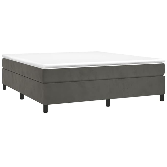 vidaXL - Boxspring - bed - 200x200 - cm - fluweel - donkergrijs