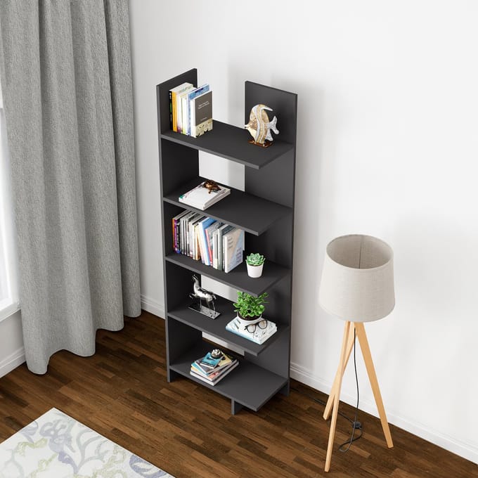 Boekenkast Vireftere 176x62x29 cm grijs [en.casa]
