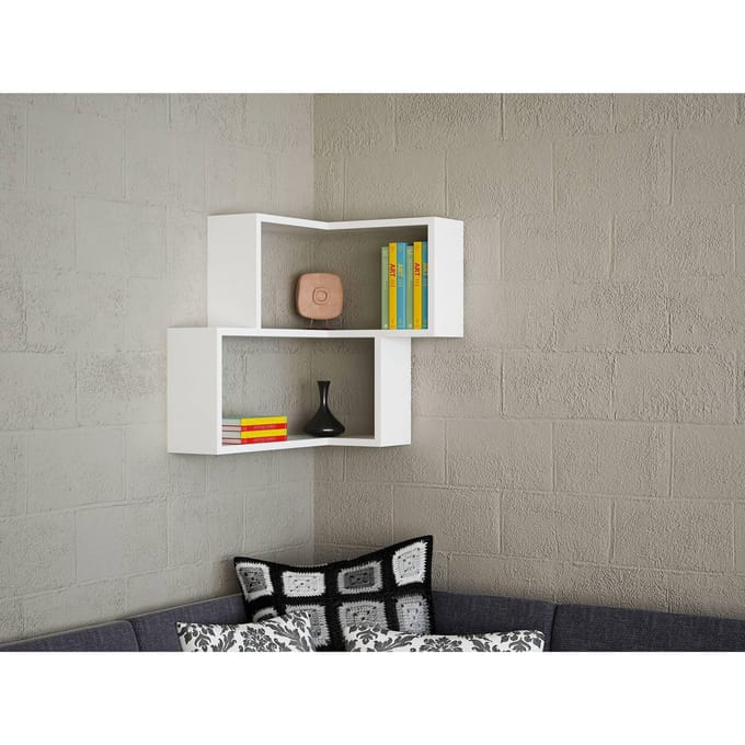 Asir - Wandplank - Wit - 45 x 14,5 x 55,4 cm