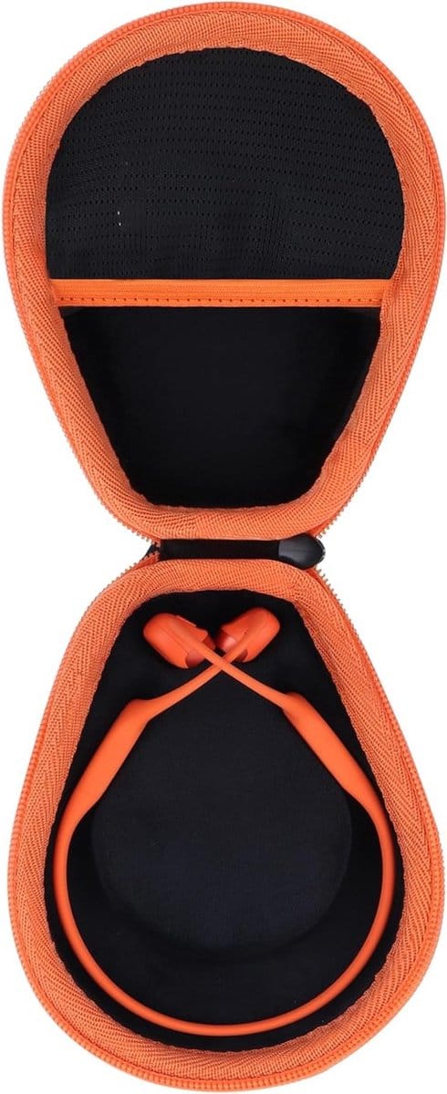 Hard Case voor OpenRun Pro 2, Pro 2 Mini, OpenRun, OpenSwim en OpenMove - Bescherming voor Bone Conduction Hoofdtelefoons (Zwart + Oranje)