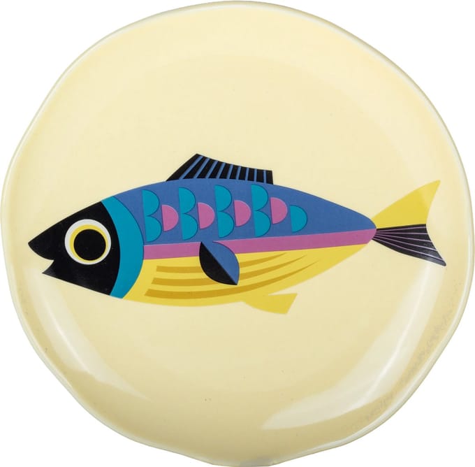 Kitsch Kitchen klein bord rond Sealife long fish