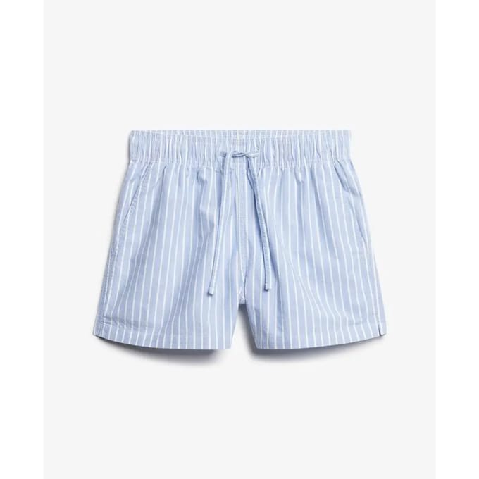 Superdry Gestreepte Shorts met Elastische Taille Normale Pasvorm Blue Grootte: 40