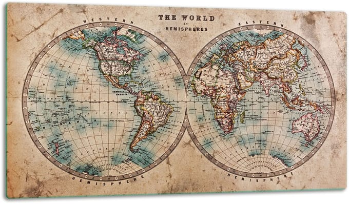 TMK ArtDeko - Snijplank - Glas - 52x30 cm - Motief: Mapa