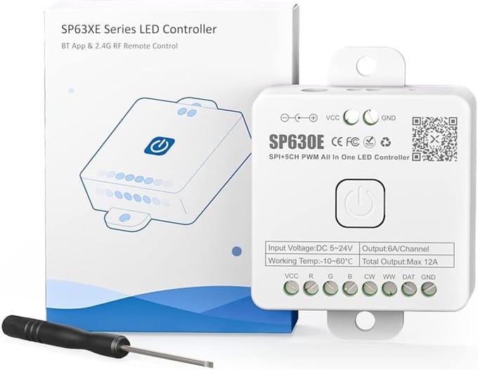 Bluetooth LED Controller voor Lichtstrips - Ondersteunt PWM, RGB en CCT